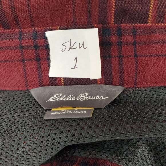 EDDIE BAUER Excavation Red Flannel Shirt Mens L Button Down - Picture 10 of 10